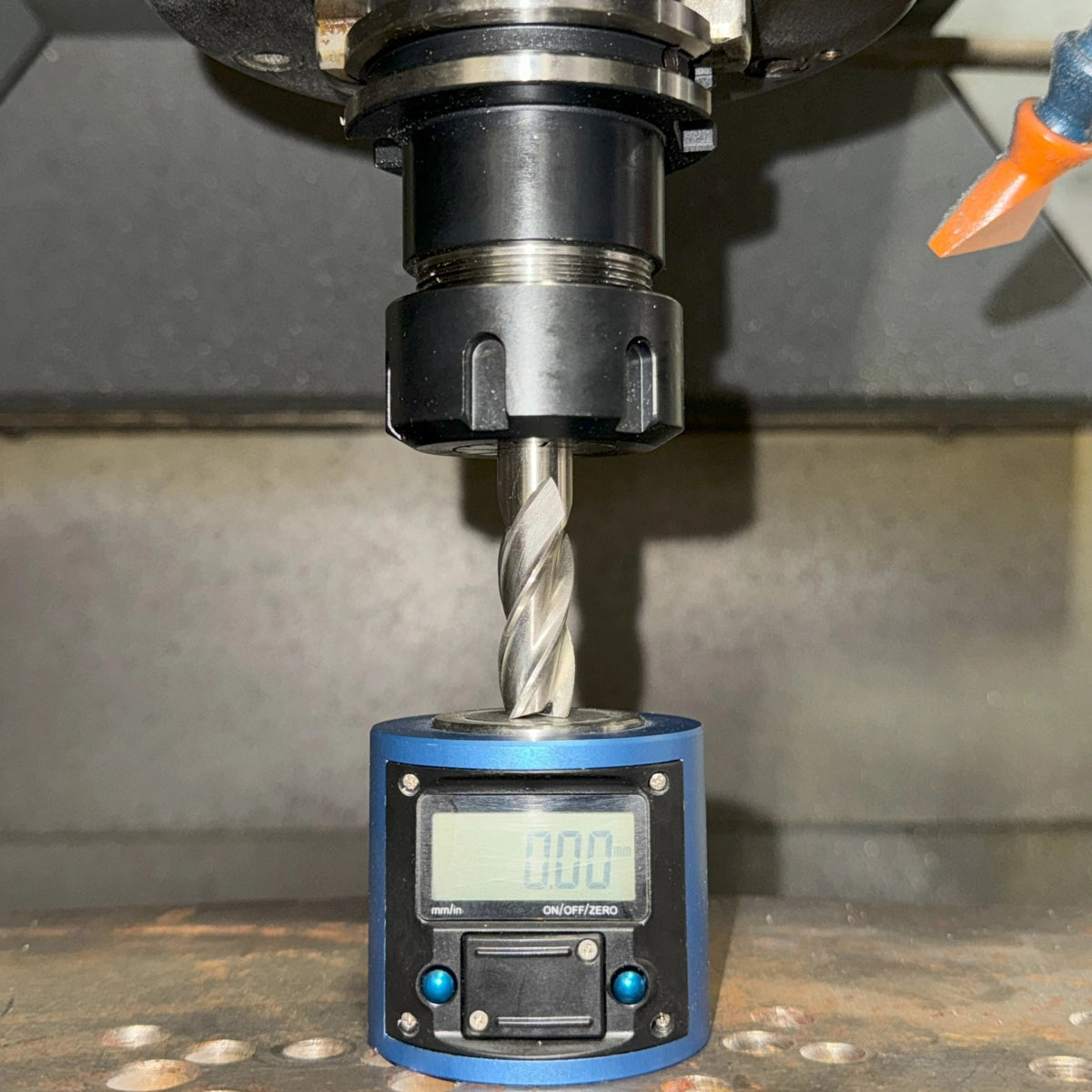 Precision zeroing of CNC drill head using digital gauge — Quantum Gear
